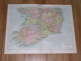 1940 Vintage Wwii Map Of Southern Part Of Ireland Cork Kerry Galway / Dublin - £23.40 GBP