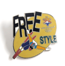 VTG Salt Lake 2002 Winter Olympics Freestyle Skiing Enamel Pin Souvenir Aminco - £9.71 GBP