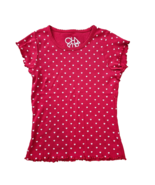 Chaser  Womens Shirt  Size Small Red With White Hearts 100% Cotton Lettu... - $185.34 MXN