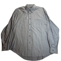 Arrow Shirt Mens Large Gray Long Sleeve Button Down Lightweight Casual - £11.19 GBP