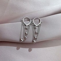 Korean Fashion Gold Chain Long Earrings Women 2022 New Hoop Earrings Girl Hip Ho - £6.99 GBP