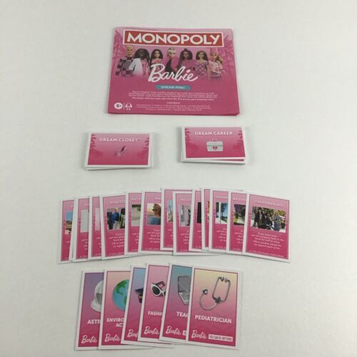 Barbie Monopoly Board Game Replacement Pieces Instructions Dream Cards Hasbro - $16.78