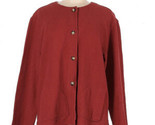 Women’s ORVIS Red Textured Cotton Jacket Collarless Button Front Medium ... - $26.82