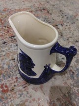 Vtg Old Sleepy Eye Pitcher Stoneware Chief Teepee Cobalt Blue - £43.28 GBP