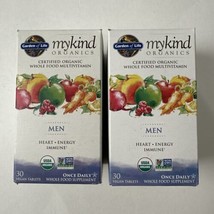 2 Pack - Garden of Life Mykind Organics Men Multivitamin, 30 Ct Ea, Exp 12/24 - £26.48 GBP