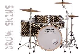 Drum Wrap Percussion Shell Cover Bass Kick Snare Tom DIY-Black Cobra Sna... - $22.76+