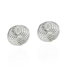 Classic 10mm Shiny Weave Knot Sterling Silver Post Earrings - £8.66 GBP