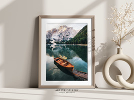 Italy Printed Poster | Lago di Braies Reflection, Italian Braies Lake Wall Art P - £15.84 GBP