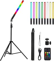 Rgb Handheld Led Video Light, Wand Stick Photography Light 9 Colors With, 5600K - £72.73 GBP