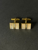 Beautiful Vintage Damascene Cufflinks with Ornate Etched Metalwork - £22.10 GBP