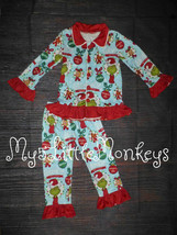 NEW Boutique Grinch Stole Christmas Dr Seuss Girls Boys Pajamas  - £15.14 GBP