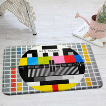 TV Signal Motif Non-Slip Door Entrance Floor Mat Rug Carpet 59.5cm X 39.5cm - £22.52 GBP