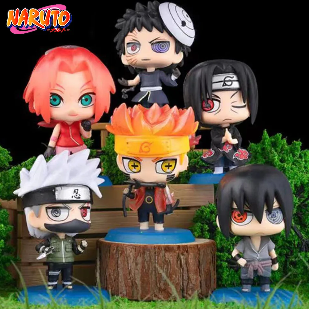 Hot 6pcs/set Naruto Shippuden Anime figure Hinata Sasuke Itachi Kakashi Obito - £10.70 GBP