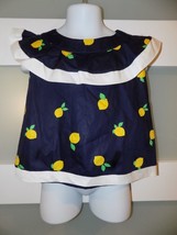 Janie and Jack Resort 1  Lemon Love Navy Shirt Size 3 Girl&#39;s NEW - £18.63 GBP