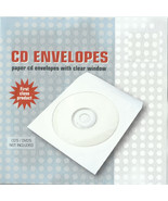 50 Disc STORAGE Paper SLEEVES Envelope w clear window flap cd dvd blu ra... - $32.09 CAD
