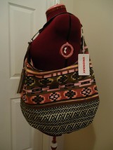 p64 Union Bay Aztec Fabric Bag Tote Shopper Travel Organizer Wide Shoulder Strap - £30.75 GBP