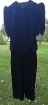 SCOTT McCLINTOCK Black Velvet Blue Glittery Sparkly Formal Gown Size 10 ... - £24.03 GBP