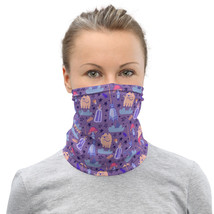  Halloween Silly Ghost Trick Treating Purple Breathable Washable Neck Gaiter - £13.13 GBP