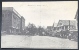 1910s Main Street Bradford VT Vermont Chevrolet Sign Postcard Street Scene - £7.33 GBP