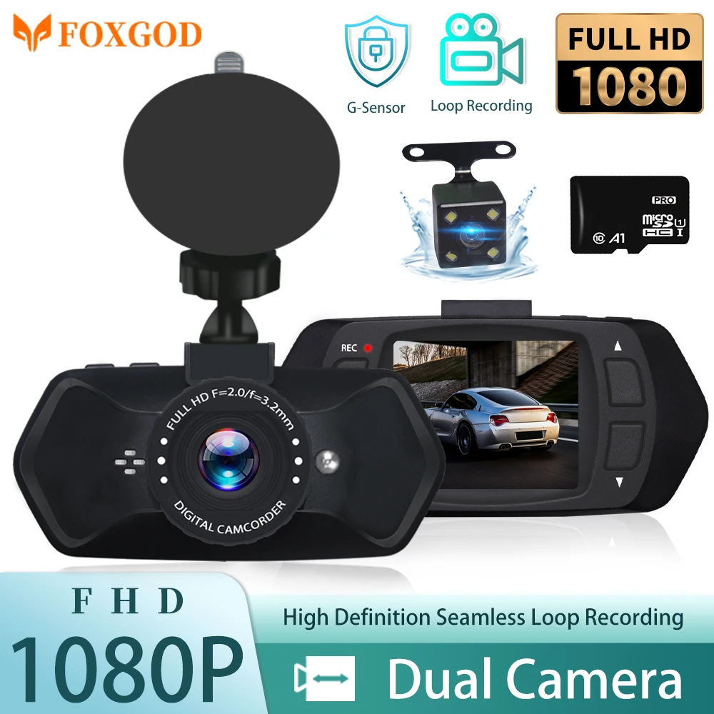 Dual Lens Dashboard Camera Car DVR Dash Cam Night Vision Loop Recording ... - £22.27 GBP+