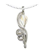 Pendant Snowdrop, Silver Necklace, Wire wrapped jewelry Handmade, unique... - $74.38 CAD