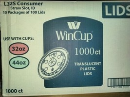 WINCUP TRANSLUCENT PLASTIC LIDS 32-44OZ 1000 Ct 10 PKG of 100 L32S SEALE... - $49.45