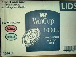 WINCUP TRANSLUCENT PLASTIC LIDS 32-44OZ 1000 Ct 10 PKG of 100 L32S SEALE... - £39.62 GBP