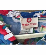 White Cross Women&#39;s L Snowmen Santa Elves Nursing Scrub Top Uniform 2 Pk... - $17.62