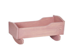 BABY DOLL PINK ROCKING CRADLE - Handmade in USA Wood Play Furniture 12-1... - £129.18 GBP