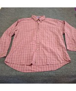 Pendleton Shirt Men XL Maroon Broadway Cloth Wrinkle Resistant Cotton Plaid - $15.56