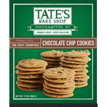 Tate&#39;s Bake Shop Chocolate Chip Cookies Large  21 oz Box Thin Crispy Scrumptious - £20.51 GBP