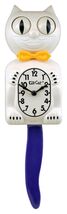 White Kit-Cat Klock Gold  Bow Tie and Purple Tail Clock - $1,705.08 MXN