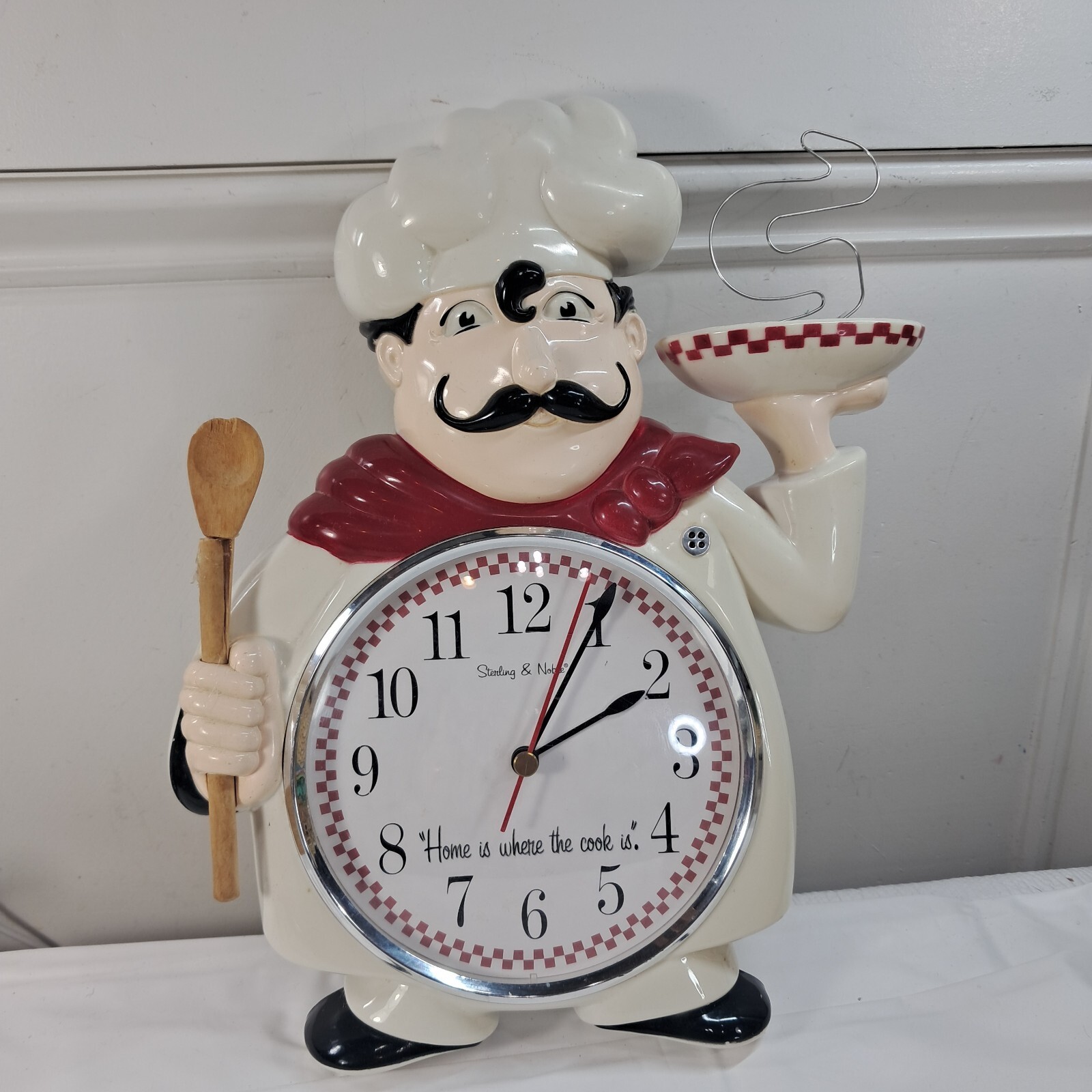 Vintage STERLING &amp; NOBLE CHEF KITCHEN WALL CLOCK Home Is Where The Cook ... - $25.00