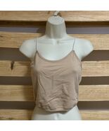 NEW La Bijou Tan Beige Workout Crop Top Woman’s Size M Activewear Runnin... - $454.68 MXN