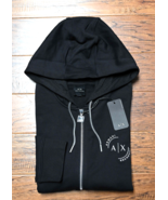 Armani Exchange A/X $150 Men&#39;s Full Zip Black Fleece Cotton Hoodie Jacke... - $1,208.76 MXN