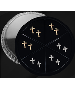 CHARM RHINESTONE Gold &amp; Silver Cross - 12 pcs - $21.92 CAD
