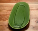 Vintage Oval Platter Olive Green  16&quot; X 7 1/2 &quot; Size  Sur La Table Made ... - $29.69