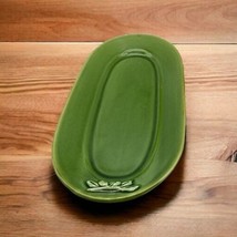Vintage Oval Platter Olive Green  16&quot; X 7 1/2 &quot; Size  Sur La Table Made in Italy - £23.36 GBP