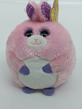 Easter Bunny - Carnation TY Beanie Ballz (Regular Size - 4 in) - Plush Ball Toy - $9.82