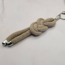 Nautical Figure 8 Knotted Rope Keyring Key Chain Bag Charm Sand - £11.61 GBP