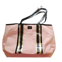 NWT Victoria&#39;s Secret pink canvas tote bag, Black handles - £10.14 GBP