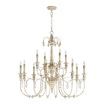 Horchow Aidan Gray Style XL 38&quot;H Antique White French Beaded Chandelier Foyer - $1,045.00