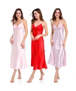 3-Pack Red, Pink, and Deep Pink Women's Satin Silk Robe Nightgown Sleepwear - $40.47