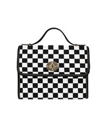 Chess Checkered Black White Wednesday Theme Waterproof Canvas Bag Laptop... - £27.53 GBP