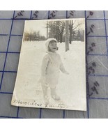 Vintage Photograph Toddler In Snow 1940s Black And White 3 1/4 x 4 1/2 - $126.90 MXN