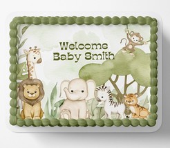 SAFARI BABY SHOWER Cake Topper Edible Image Jungle baby shower Edible Im... - $20.75+
