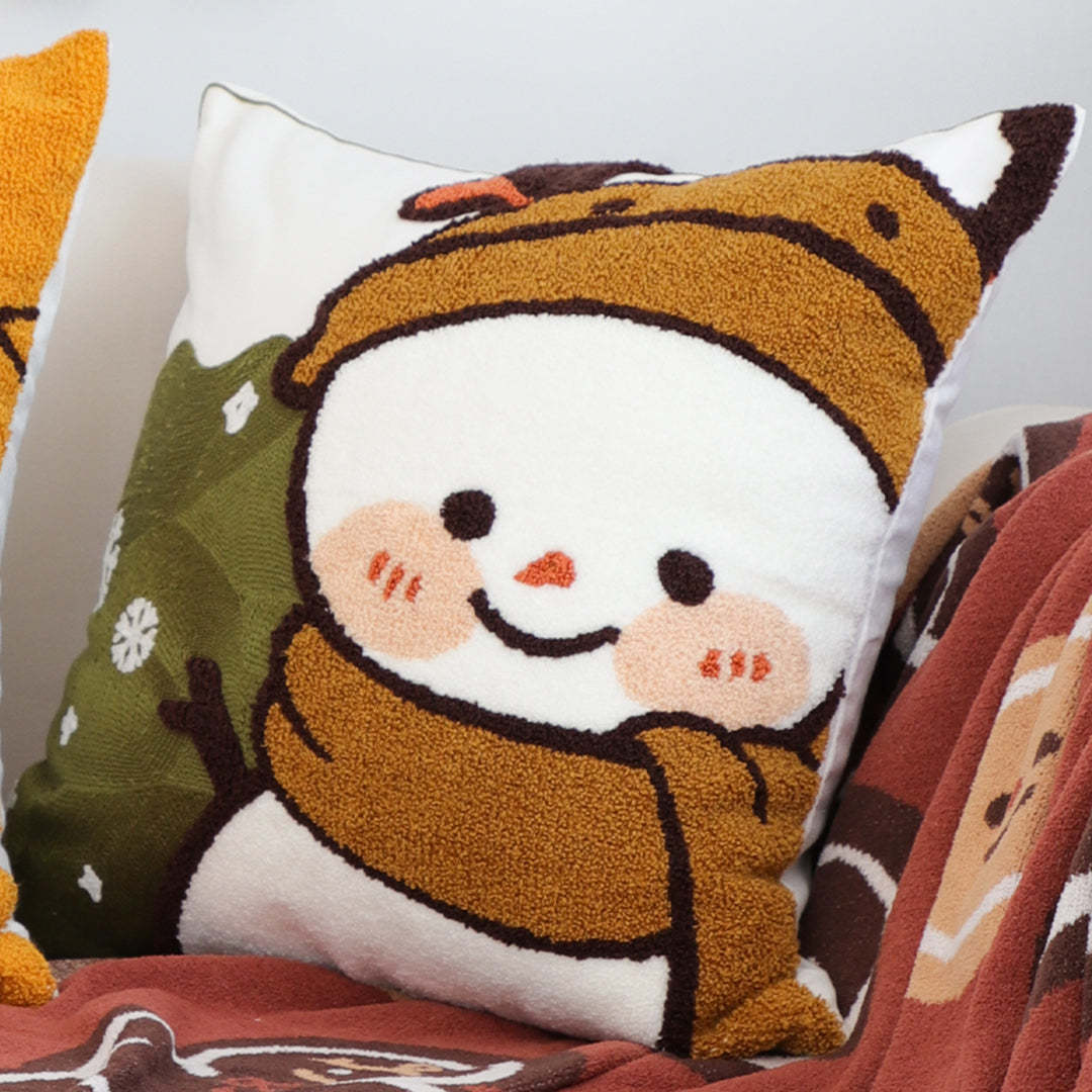 SOGA 2X 45cm Festive Snowman Christmas Decorative Pillow Covers for Sofa and Bed Item image 3