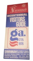 Savannah Georgia 1776-1976 Bicentennial Visitors Guide &amp; Map Red, White,... - $4.87