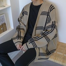 2022 Winter New Cardigans Sweater for Men Retro Loose Casual Korean Fashion V-ne - £122.61 GBP