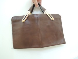 Ladies Genuine Leather Purse Brown Clutch Vtg BOHO Hand Bag USA Made $500 Value - £158.40 GBP